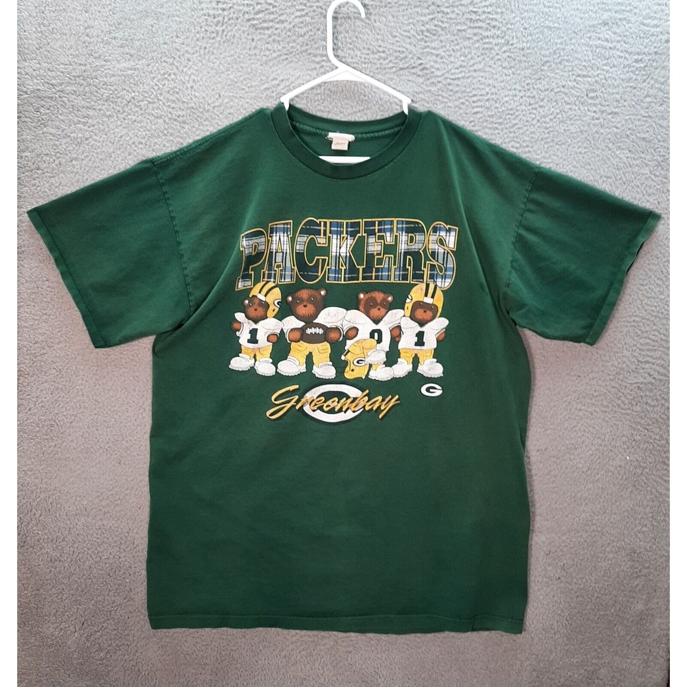 Vintage‎ Green Bay Packers Shirt Adult One Size Green Sleepwear Baggy 1990s NFL